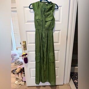 Vintage Guess Olive Green Utility Satin Dress
